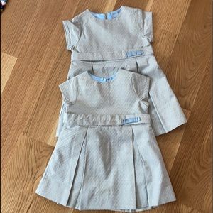 Matching silver dresses